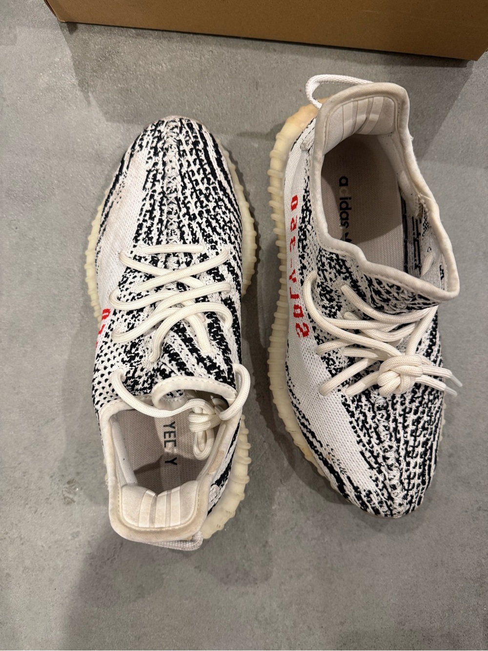 adidas Yeezy Boost 350 V2 White Black with Red Accents
